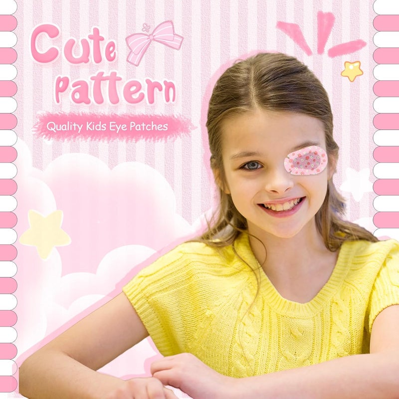 Copkim 100 Pcs Adhesive Eye Patches for Kids Girls Cute Toddler Eye Patch Bulk Colorful Breathable Lazy Patch Cartoon Adhesive Bandages for Children Baby Light Blocking, 20 Styles, 3 x 2 Inches - Image 5